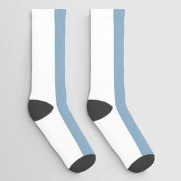 Blue and White Horizontal Line - Stripe Pattern Pairs Dulux 2022 Popular Colour Sky View Socks