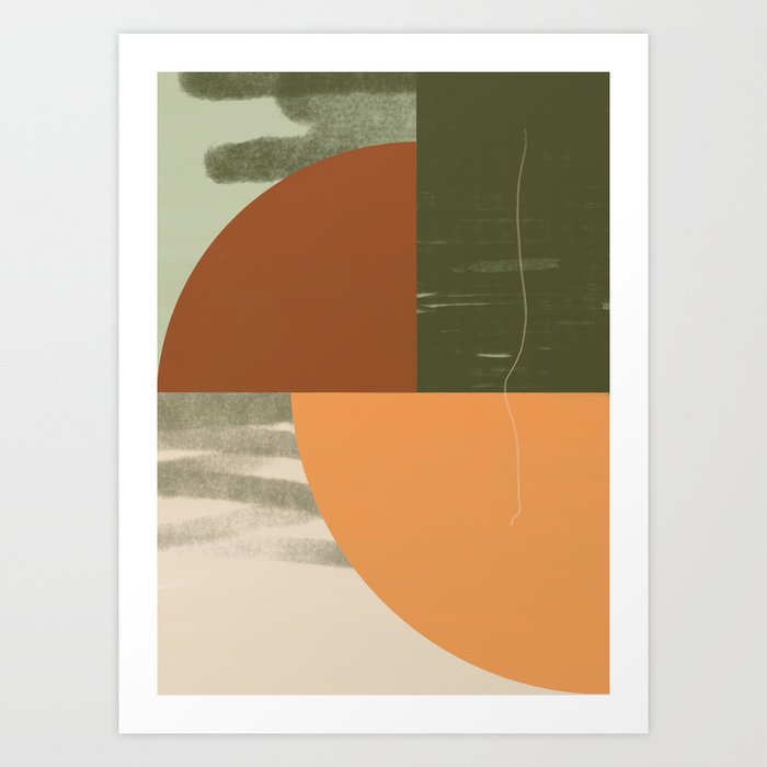 Fall Décor Abstract Shapes  Art Print