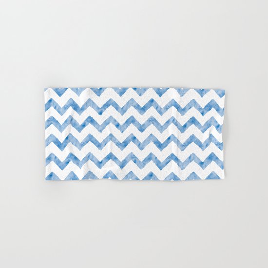 Chevron Light Blue And White Hand & Bath Towel
