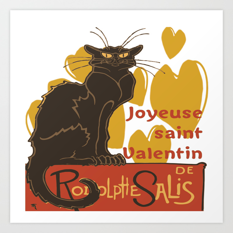 Joyeuse Saint Valentin Le Chat Noir Parody Art Print By Taiche Society6 Joyeuse Saint Valentin Le Chat Noir Parody Art Print By Taiche Society6