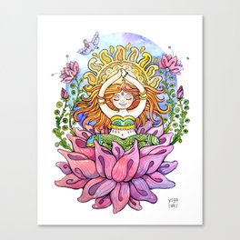 Yoga Flower Girl Canvas Print