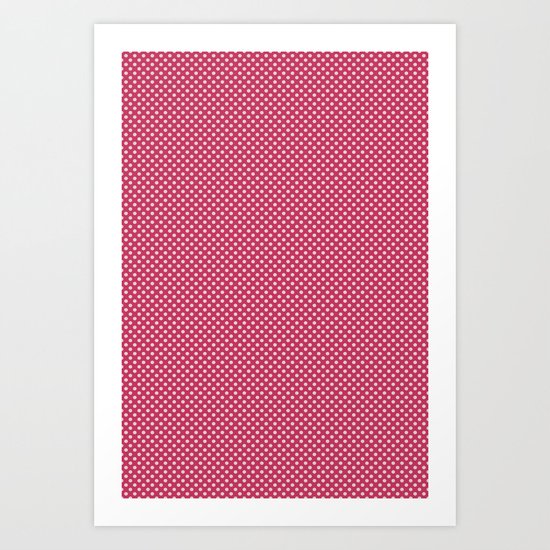 Dark Pink Spotty Pattern Art Print
