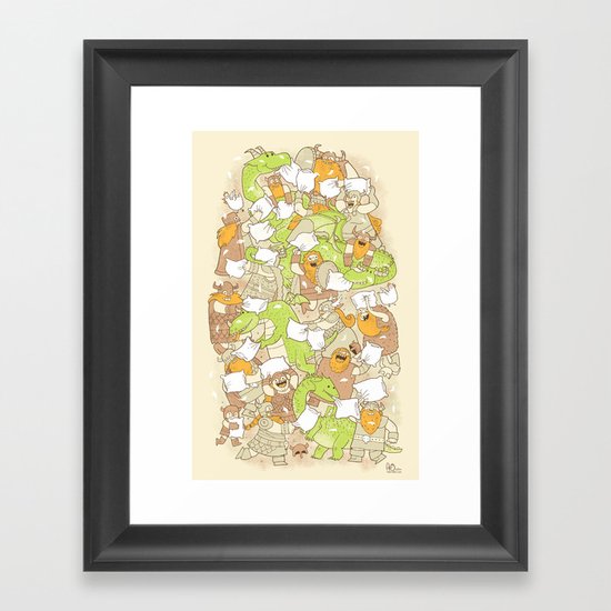 Vikings vs Dragons Framed Art Print