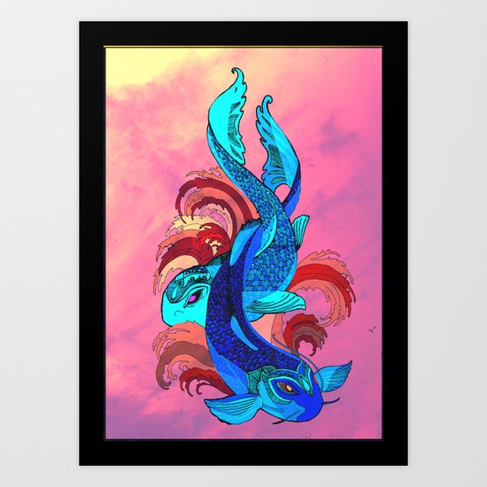 A tale of two fins. Art Print