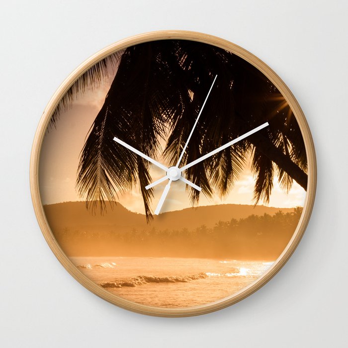 Tropical Sunset Wall Clock