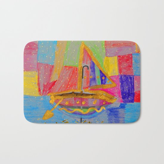 When an umbrella transforms into a boat on Christmas night Bath Mat
