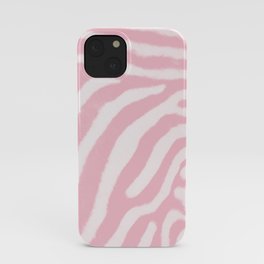Pastel pink zebra print iPhone Case