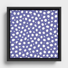 Purple and White Polka Dots  Framed Canvas