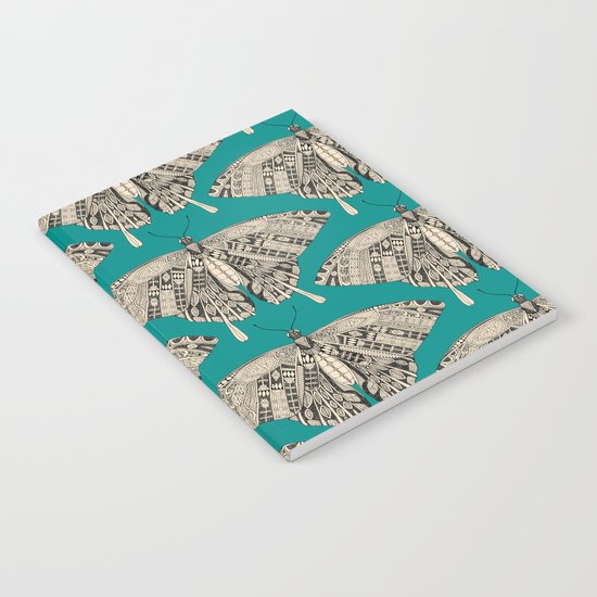 swallowtail butterfly teal black Notebook