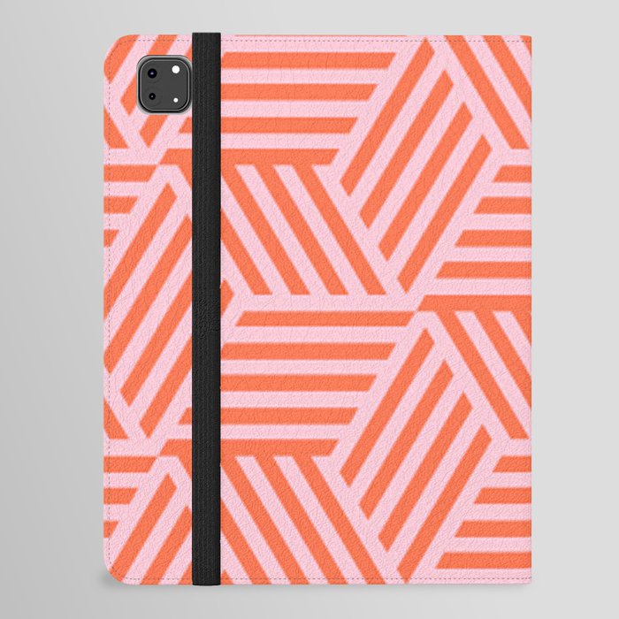 Geometric Coral and Pink Pattern iPad Folio Case