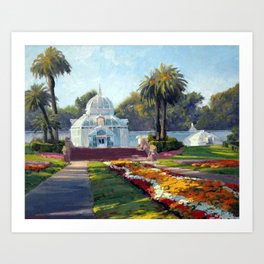 Conservatory of Flowers - Golden Gate Park Art Print | Armandcabrera, Goldengatepark, Conservatory, Sanfrancisco, California, Oil, Painting 