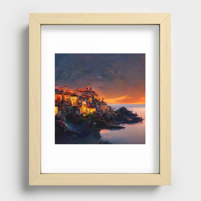 Sunset on the Italian Riviera Recessed Framed Print