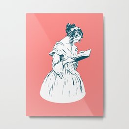 19th century Victorian lady reading book Metal Print | Fashion, Lady, Fiction, Reading, Fashionhistory, Prideandprejudice, 1800S, Woman, 19Thcentury, Dress 