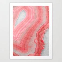 Coral Pink Agate Art Print
