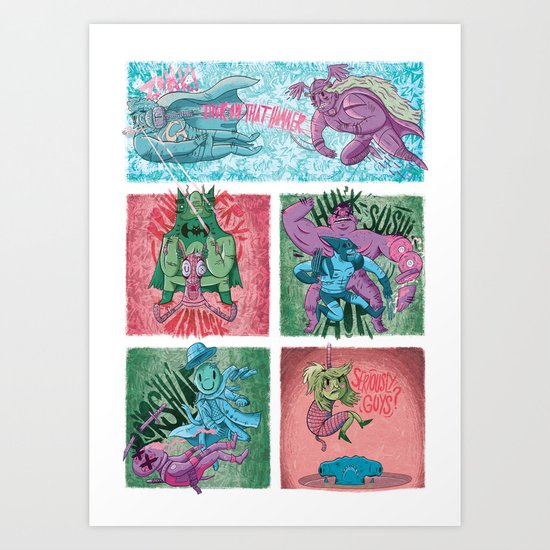 Superheroes SF Art Print