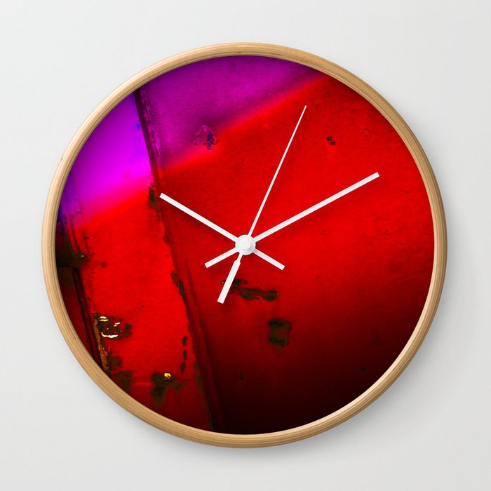 Purple,Red and Black Wall Clock