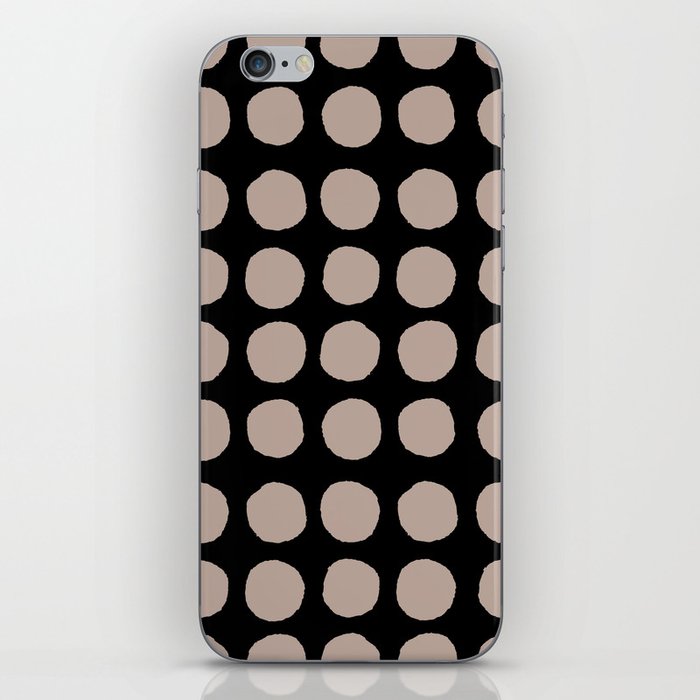 Black and Taupe Abstract Polka Dot Pattern Pairs DE 2022 Trending Color Frontier Land DE6074 iPhone Skin