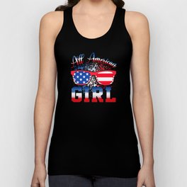 All american Girl US flag 4th of July Unisex Tank Top