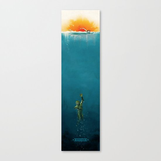 The Creature from Amity Island - Full Color Canvas Print