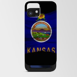 Kansas state flag brush stroke, Kansas flag background iPhone Card Case