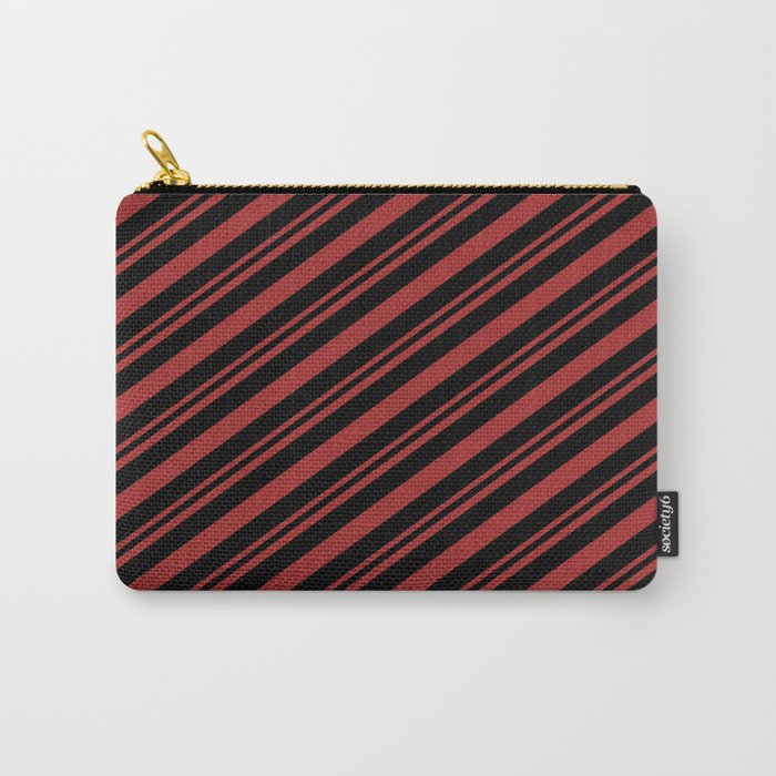 Brown & Black Colored Lines Pattern Carry-All Pouch