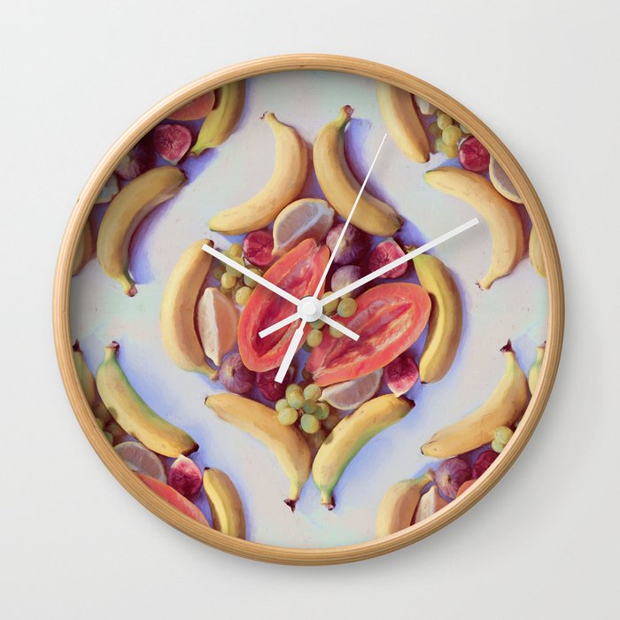 Fruit Salad - a tropical pattern  Wall Clock