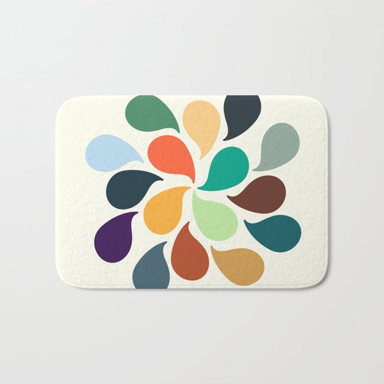 Colorful Water Drops Bath Mat
