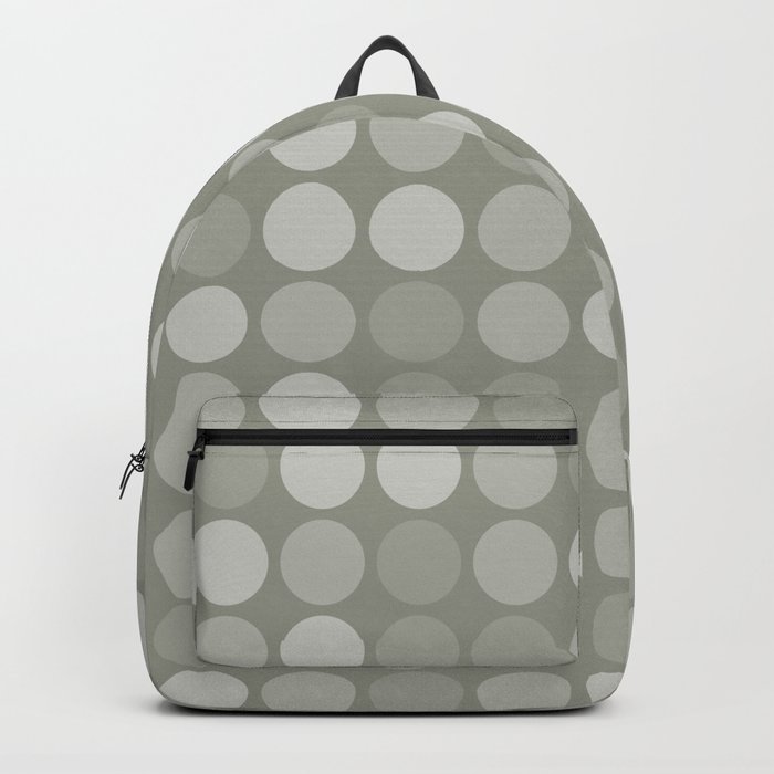 Simple Shapes Pattern. Soft Gray-green. Backpack