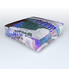 Vases abstract Outdoor Floor Cushion | Ink, Blueorange, Abstract, Purplegreen, Factories, Digital, Fantasyworld, Deconstructed, Architecture, Painting 