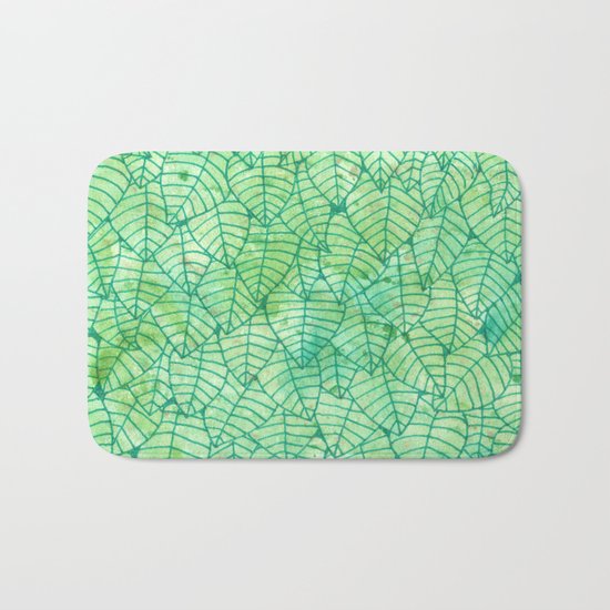 Green foliage Bath Mat