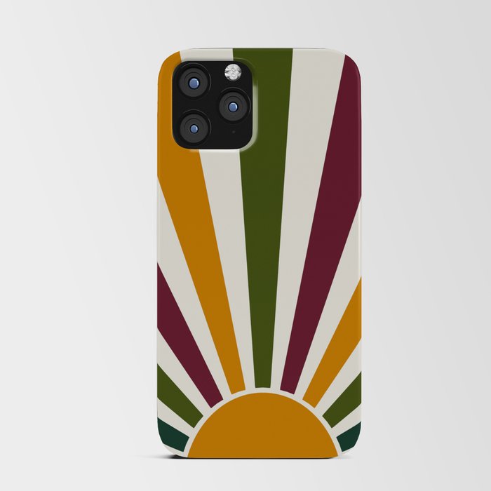 Multicolor retro Sun design 5 iPhone Card Case