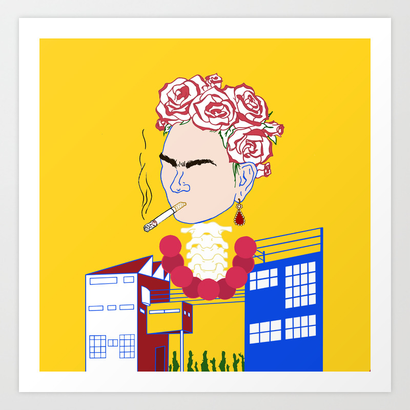 Abstract Frida Kahlo Art Print By Dmcillustrations Society6