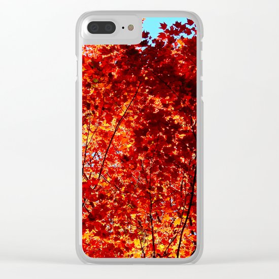 Red Maple Explosion Clear iPhone Case