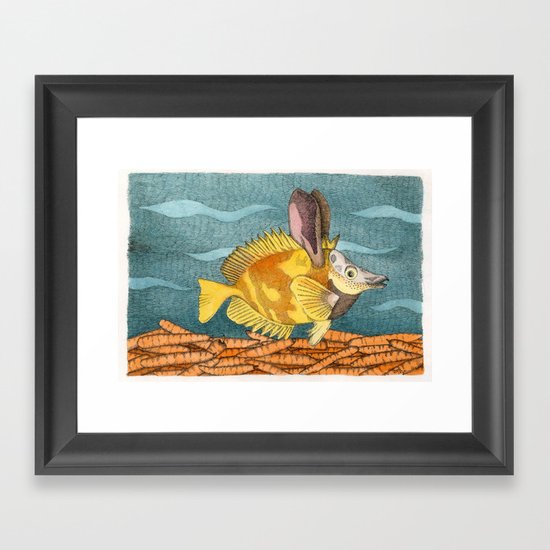 Foxface rabbit fish Framed Art Print