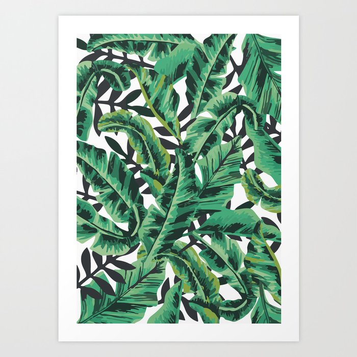 Tropical Glam Banana Leaf Print Art Print