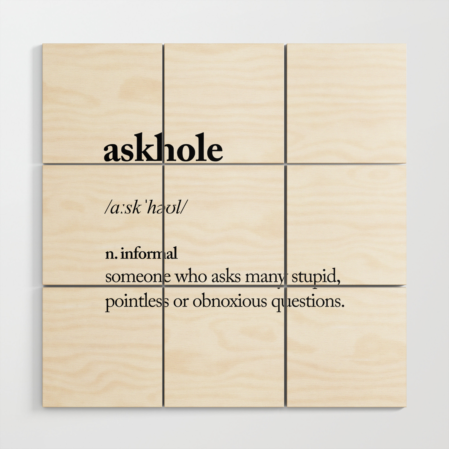 Askhole Funny Meme Dictionary Definition Black And White