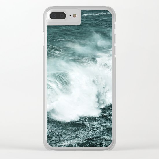 Wild waves crashing Clear iPhone Case