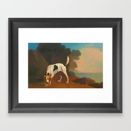 Hound dog on the prowl by George Stubbs Framed Art Print