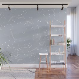 Constellation Map - Gray Wall Mural