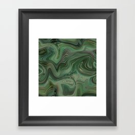 Emerald Green Crystal Swirl Framed Art Print