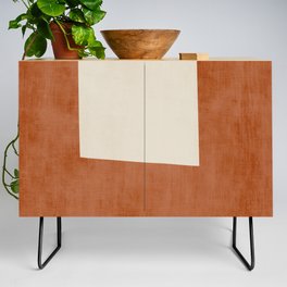 Terracotta Minimalist Abstract Linen Letter H Credenza
