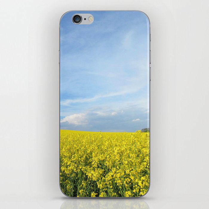  Yellow field of flowering rape - nature landscape photography  iPhone Skin