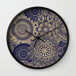 Gold Mandala Collection Blue Design Wall Clock