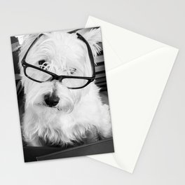 Really? Cute Westie Dog Wearing Glasses Stationery Card