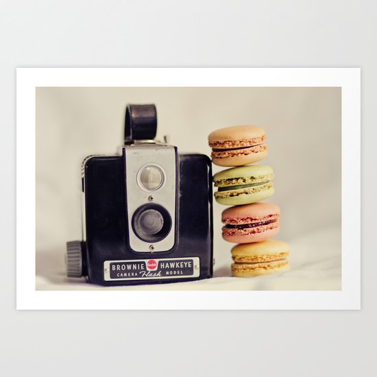 A Brownie and some macarons Art Print