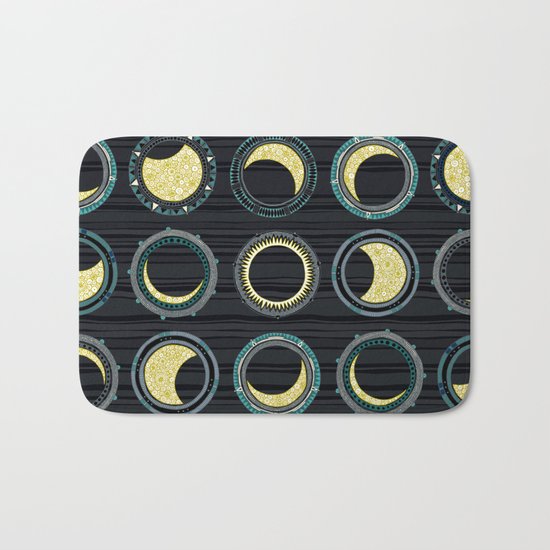solar eclipse mandala Bath Mat