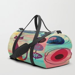 Mid-Century Modern 2 Cats - Graffiti Style Duffle Bag