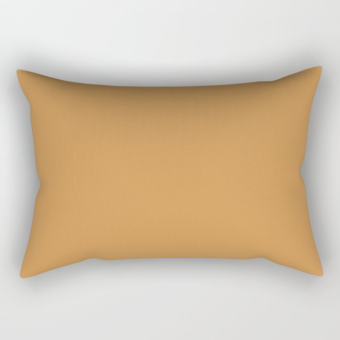 Desert Sands: Camel Skin Hue and Leather Style Rectangular Pillow