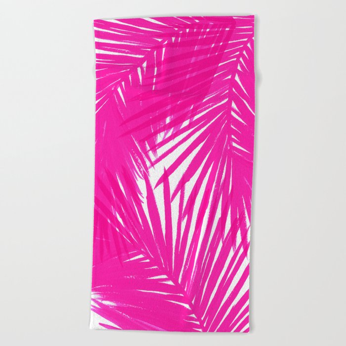 Palms Fuchsia Beach Towel