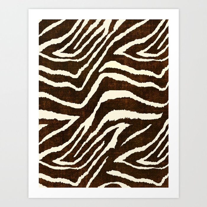 ANIMAL PRINT ZEBRA IN WINTER 2 BROWN AND BEIGE Kunstdrucke ANIMAL PRINT ZEBRA IN WINTER 2 BROWN AND BEIGE Kunstdrucke
